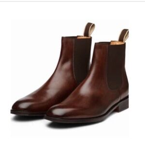 3DM Men's Dark Brown Leather Chelsea Boots